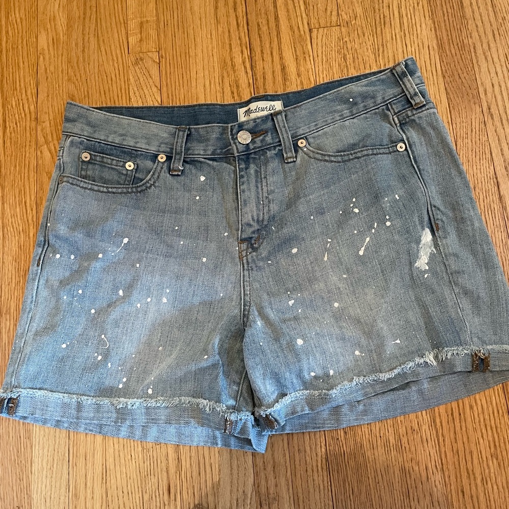 MADEWELL - Paint Splatter Denim Shorts - Size 29